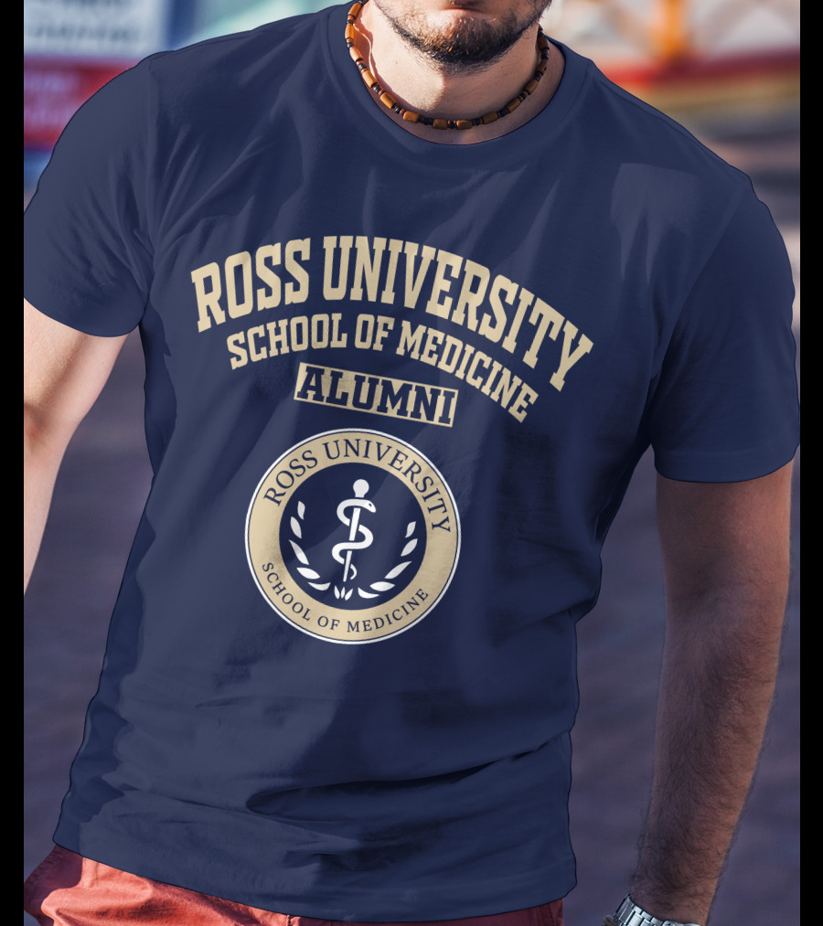 Ross University School Of Medicine Alumni Emblem With Caduceus T-Shirt