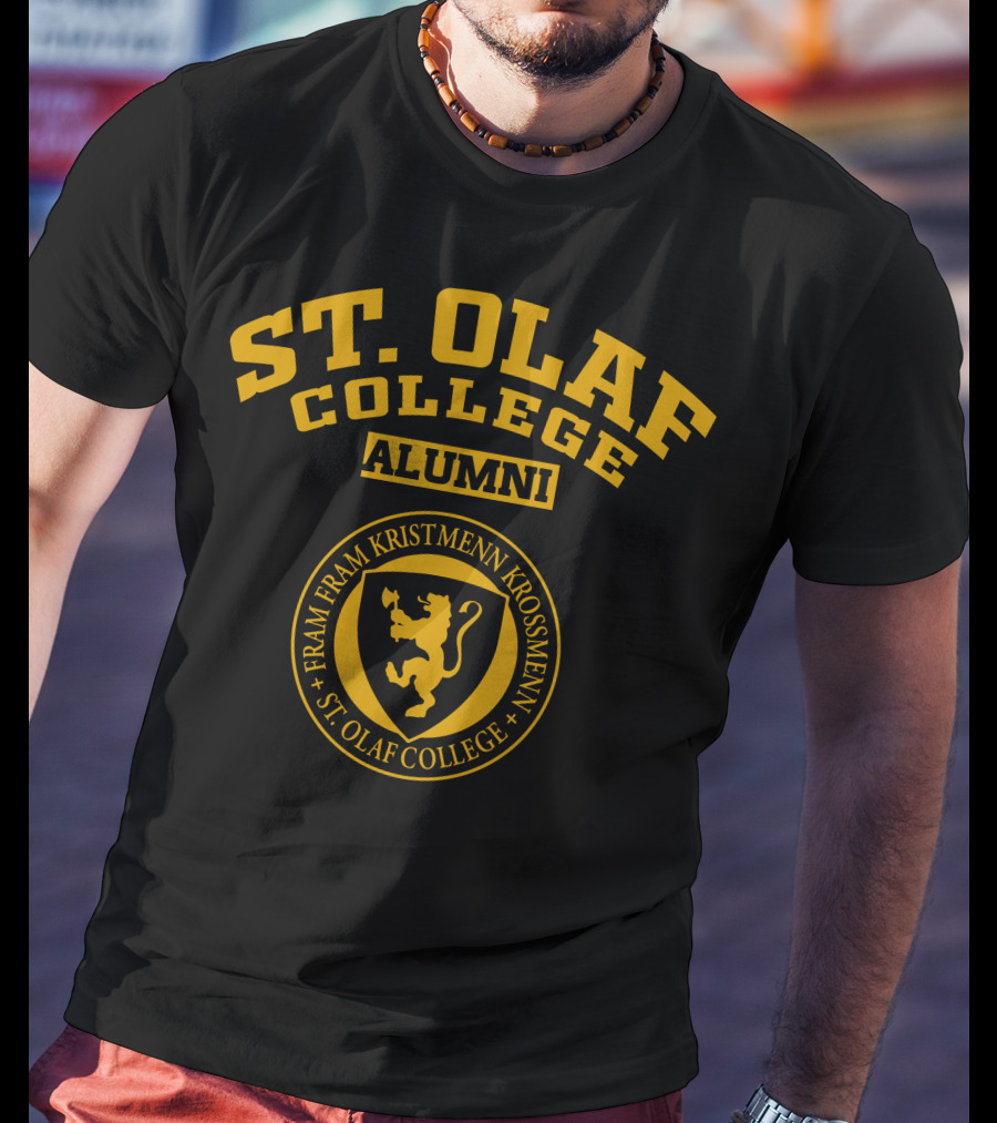 St. Olaf College Alumni Fram Fram Kristmenn Krossmenn Lion Seal T-Shirt