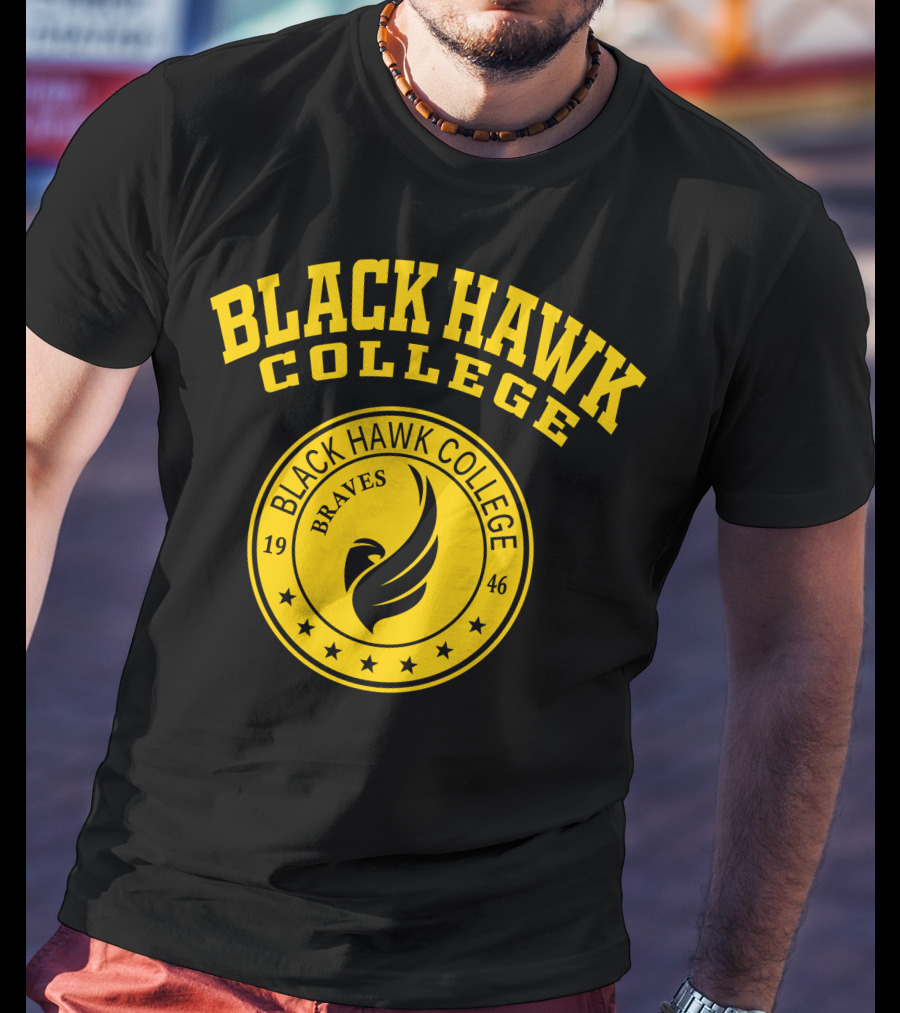 BLACK HAWK COLLEGE BRAVES 1946 STAR CREST T-Shirt