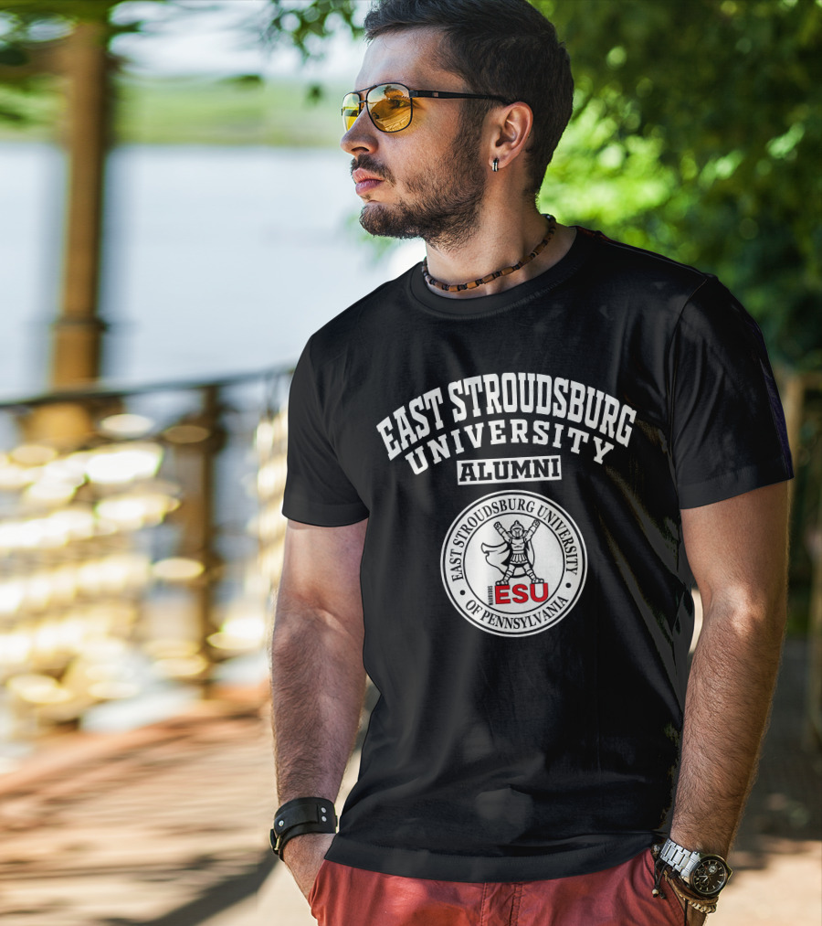 East Stroudsburg University Alumni Seal With Warrior ESU Of Pennsylvania T-Shirt