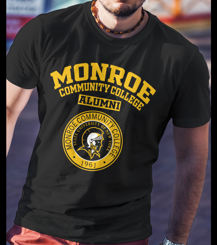 Monroe Community College Alumni State University Of New York 1961 MCC Spartan Emblem T-Shirt