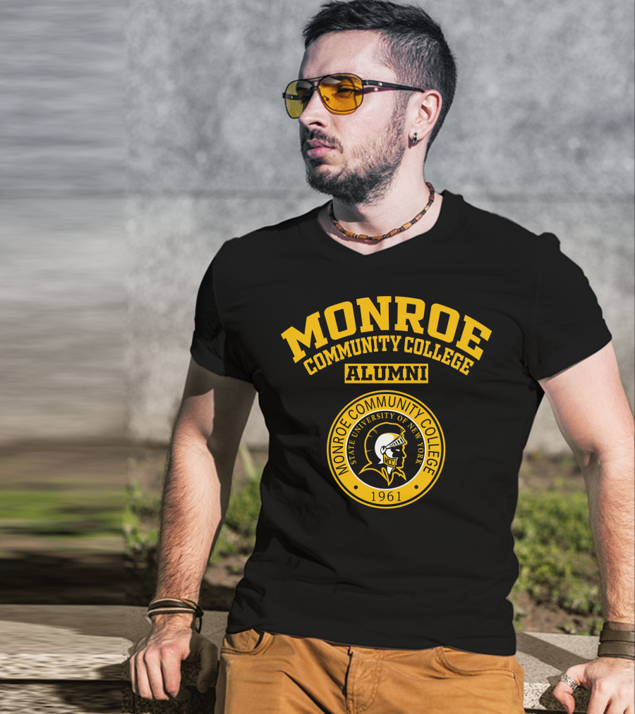 Monroe Community College Alumni State University Of New York 1961 MCC Spartan Emblem T-Shirt