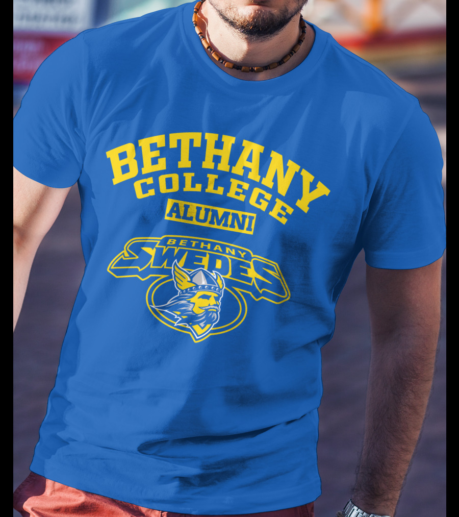 Bethany College Alumni Bethany Swedes Logo Viking Helmet T-Shirt