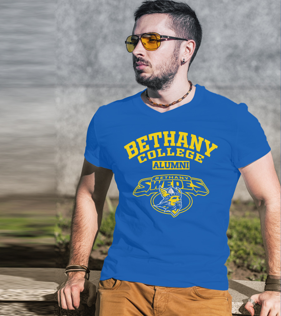Bethany College Alumni Bethany Swedes Logo Viking Helmet T-Shirt