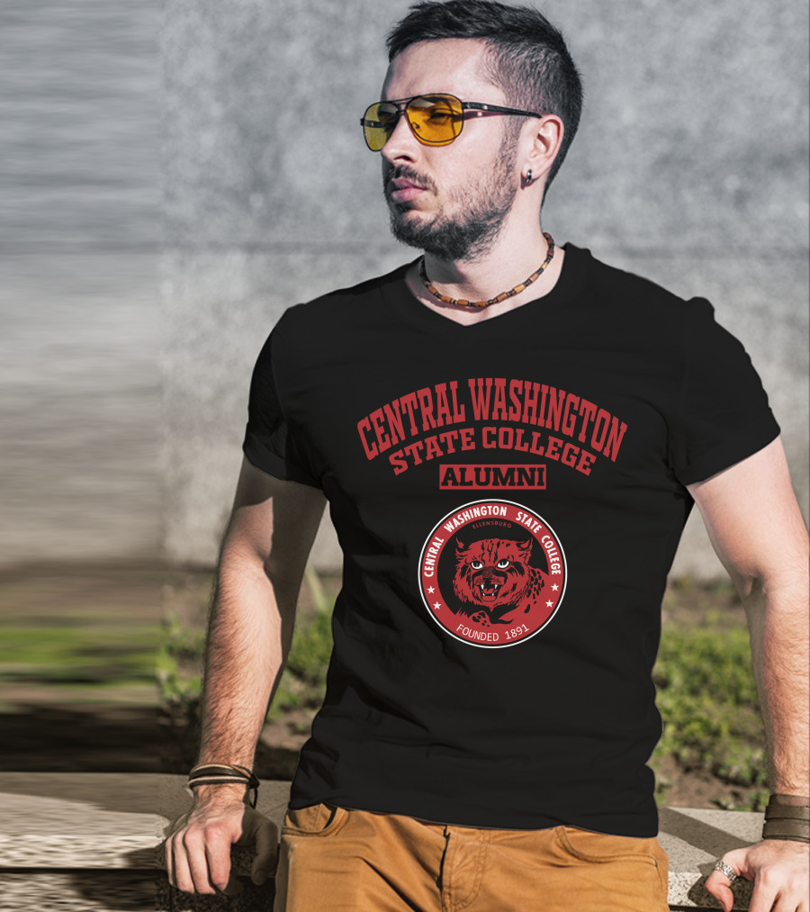 Central Washington State College Alumni Ellensburg Founded 1891 Tiger T-Shirt