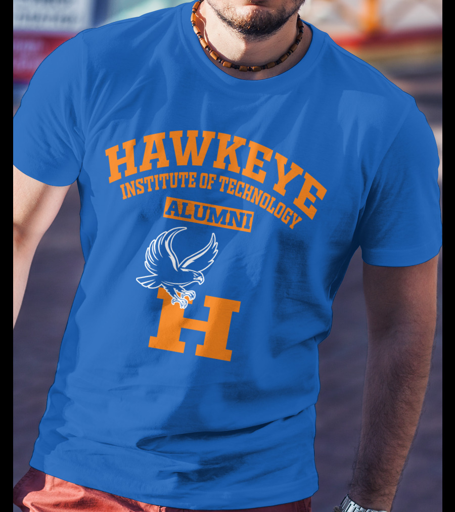 Hawkeye Institute Of Technology Alumni H Blue Orange Eagle T-Shirt