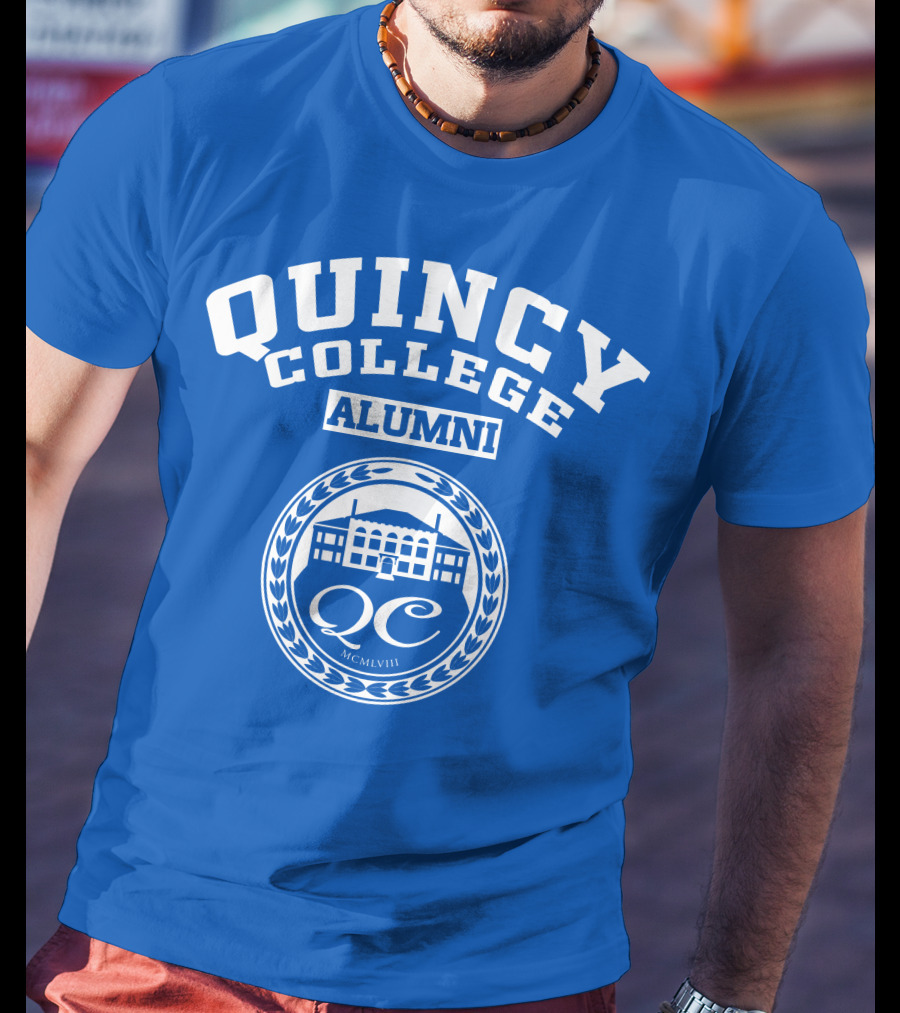 Quincy College Alumni QC MCMLVIII Crest T-Shirt