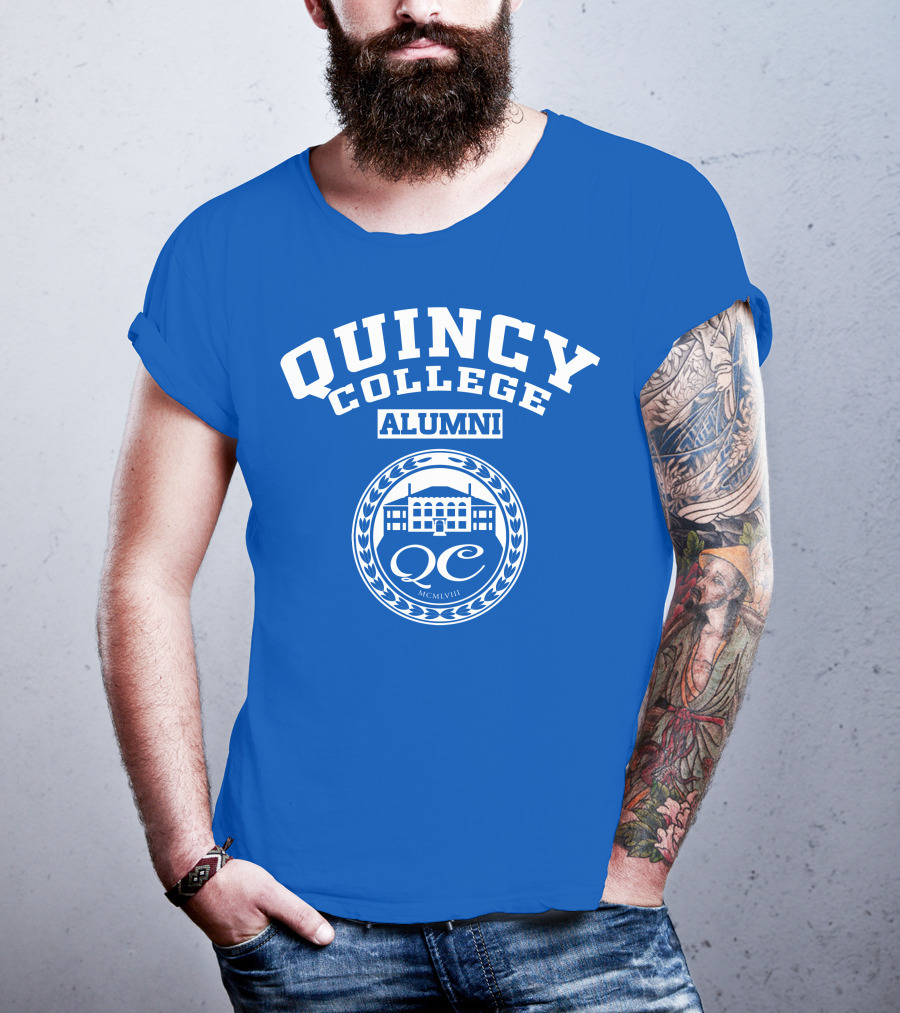 Quincy College Alumni QC MCMLVIII Crest T-Shirt
