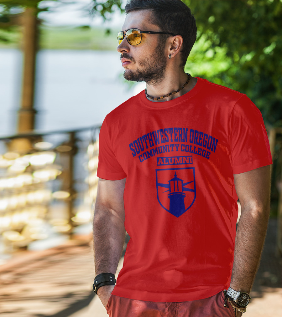 Southwestern Oregon Community College Alumni Lighthouse Emblem T-Shirt