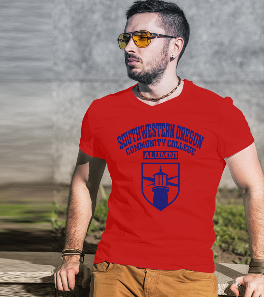 Southwestern Oregon Community College Alumni Lighthouse Emblem T-Shirt