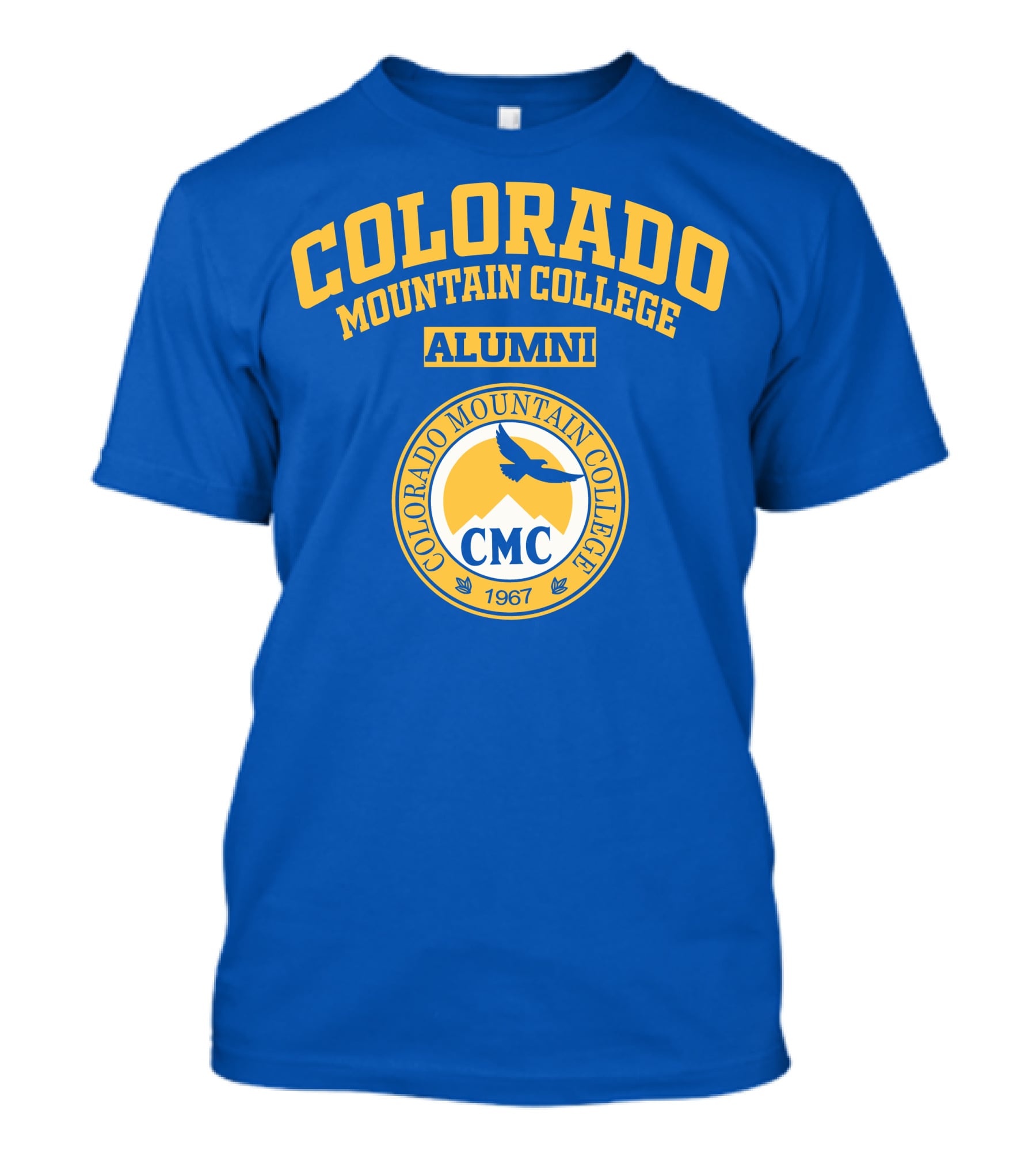 Colorado Mountain College Alumni 1967 CMC Blue And Yellow T-Shirt