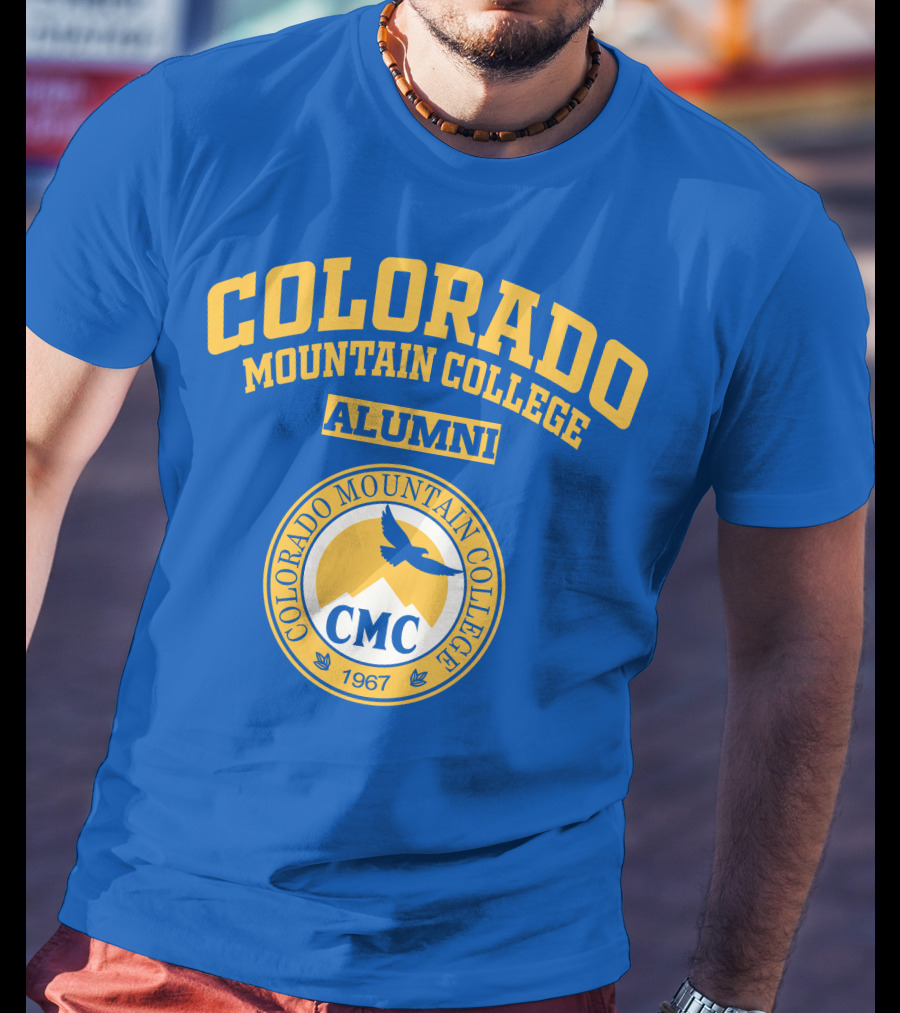 Colorado Mountain College Alumni 1967 CMC Blue And Yellow T-Shirt