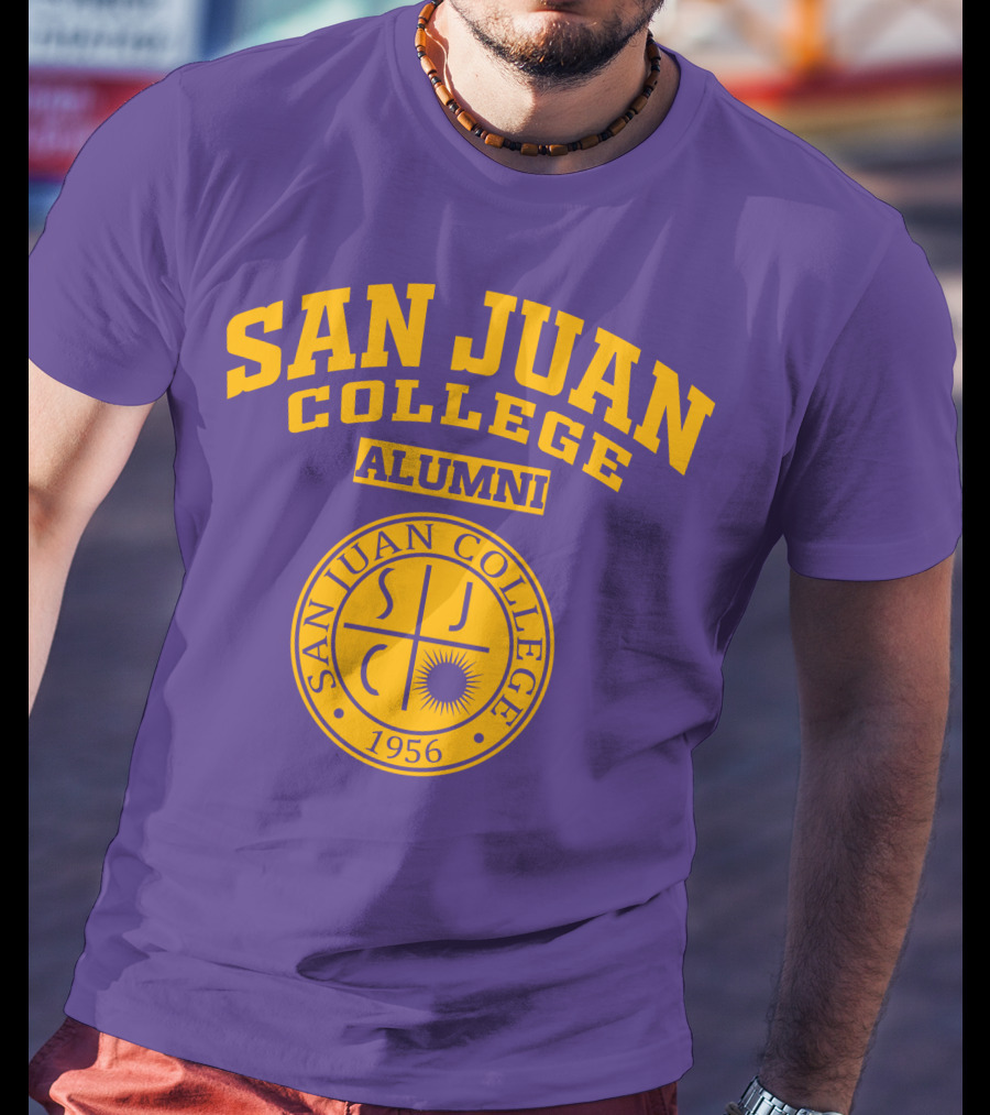 San Juan College Alumni 1956 SJC Emblem Purple Gold T-Shirt