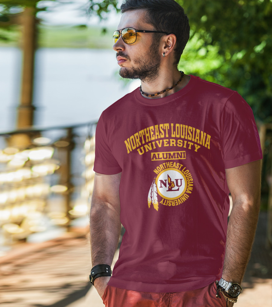 Northeast Louisiana University Alumni NLU Logo With Feathers T-Shirt