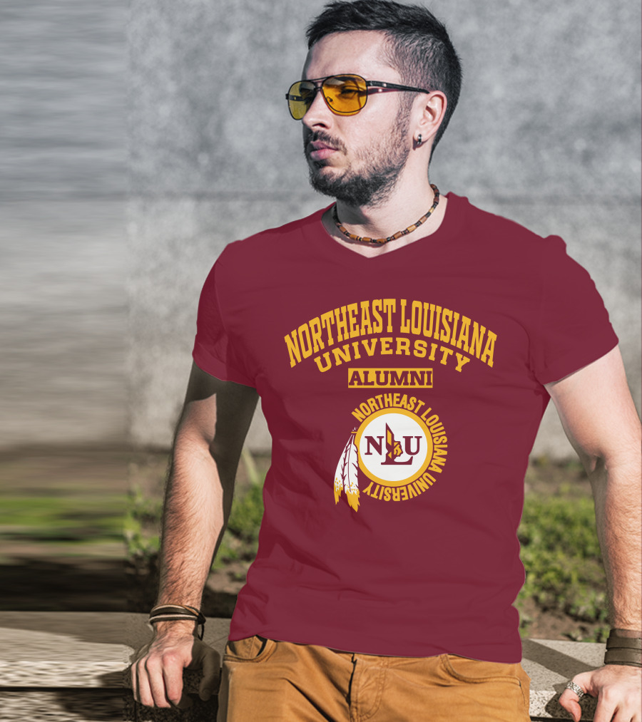 Northeast Louisiana University Alumni NLU Logo With Feathers T-Shirt