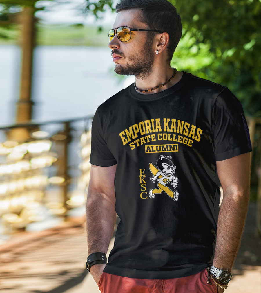 Emporia Kansas State College Alumni EKSC Logo Vintage Mascot T-Shirt