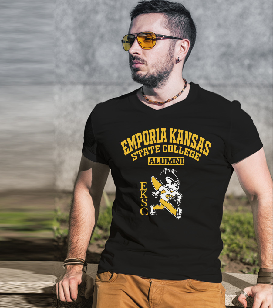 Emporia Kansas State College Alumni EKSC Logo Vintage Mascot T-Shirt