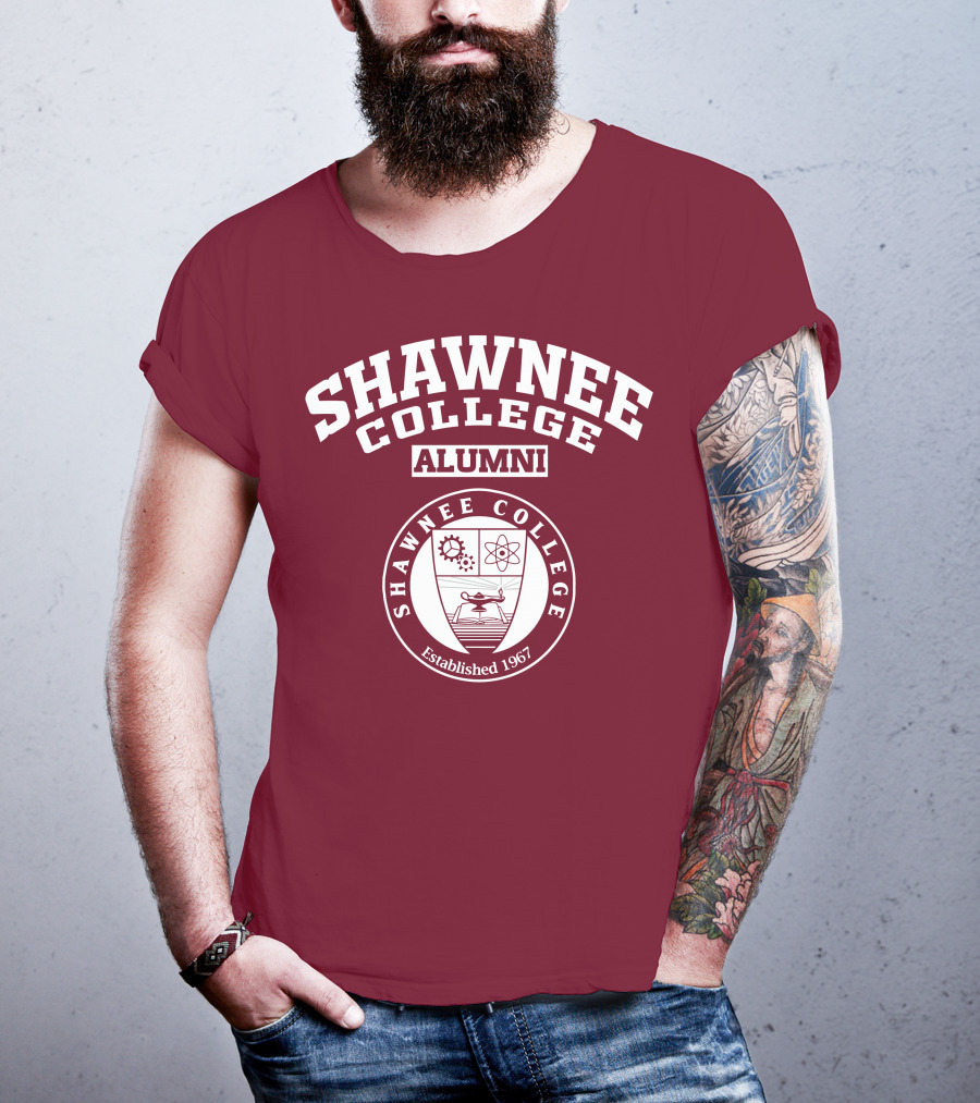 Shawnee College Alumni Established 1967 Circular Emblem With Science And Nature Symbols T-Shirt