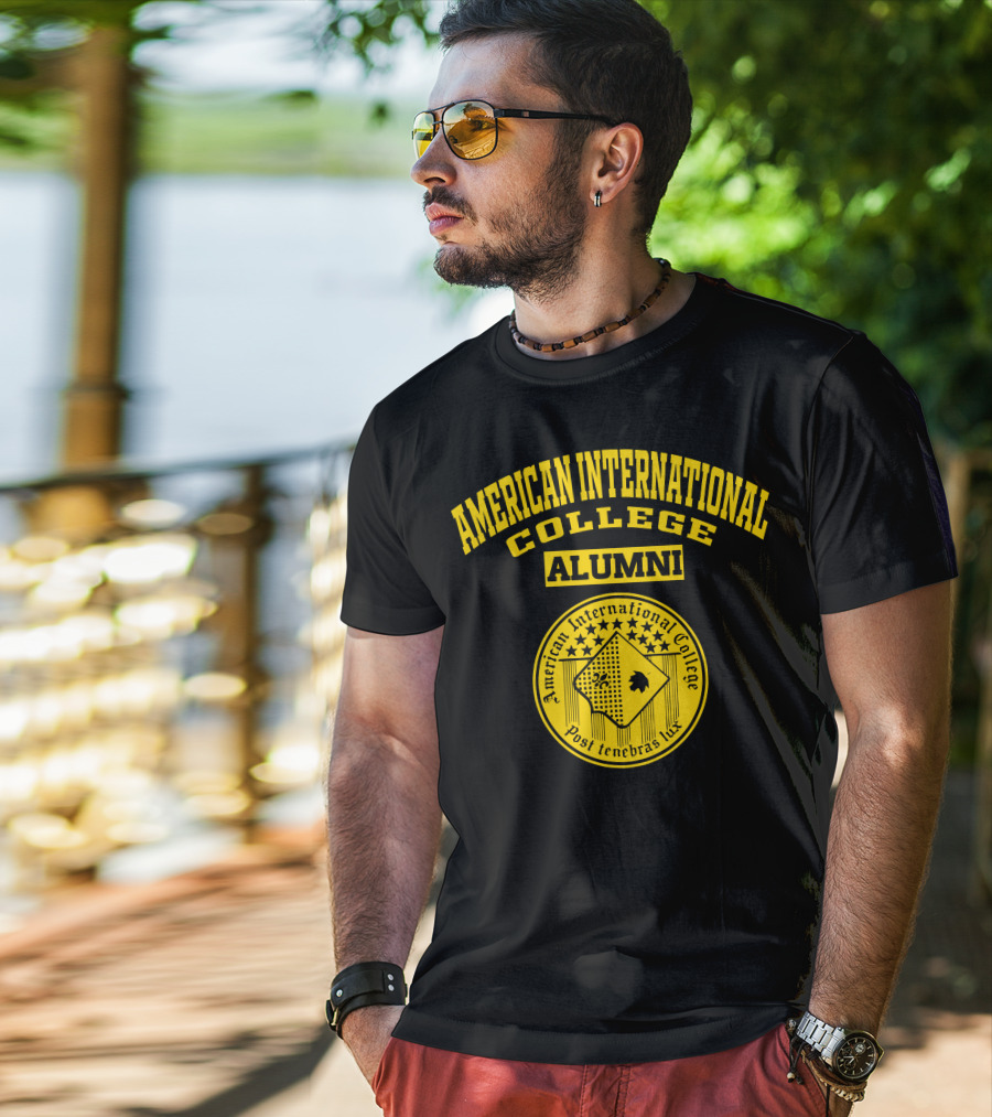 American International College Alumni Post Tenebras Lux T-Shirt