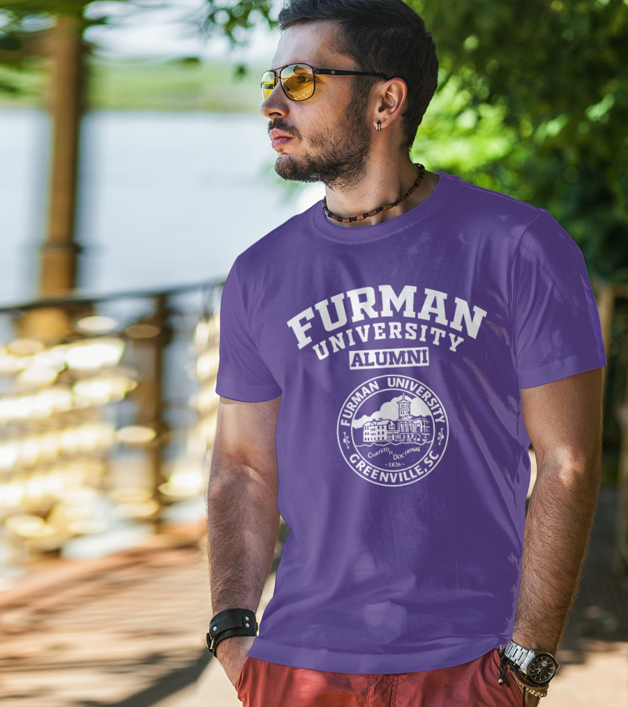 Furman University Alumni Greenville SC Christo Et Doctrinae 1826 T-Shirt