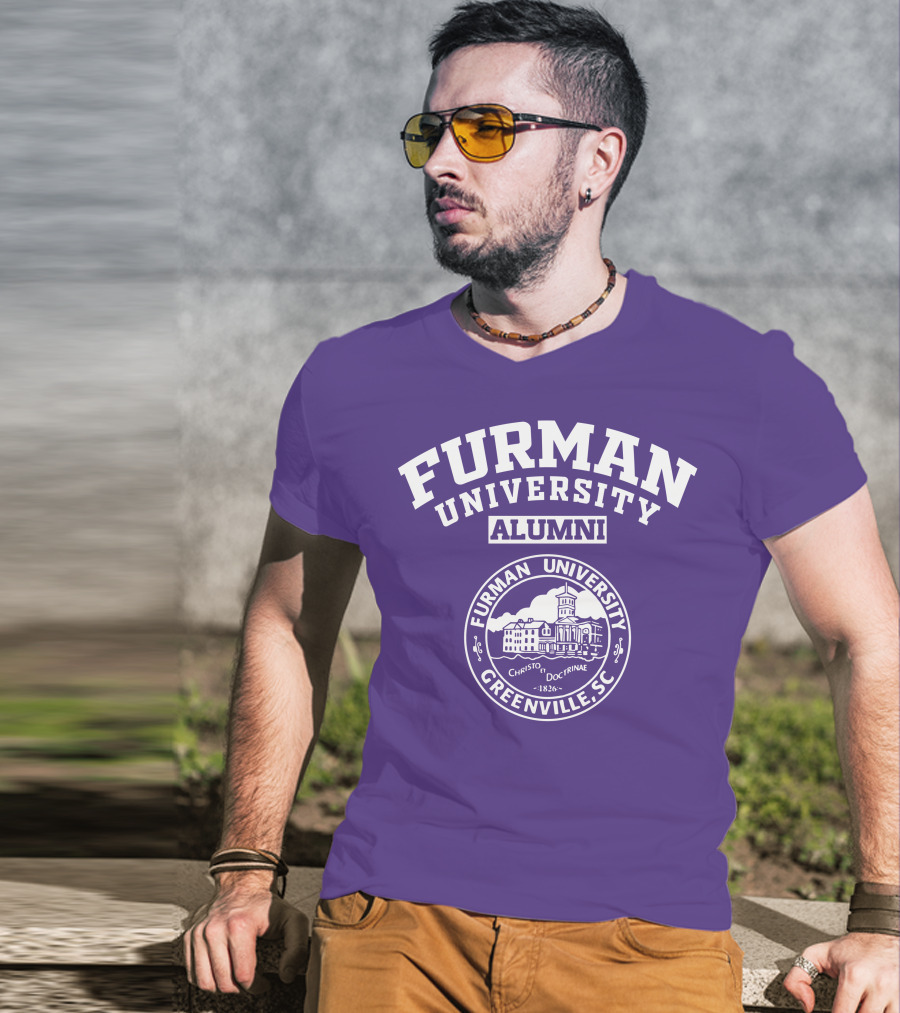 Furman University Alumni Greenville SC Christo Et Doctrinae 1826 T-Shirt
