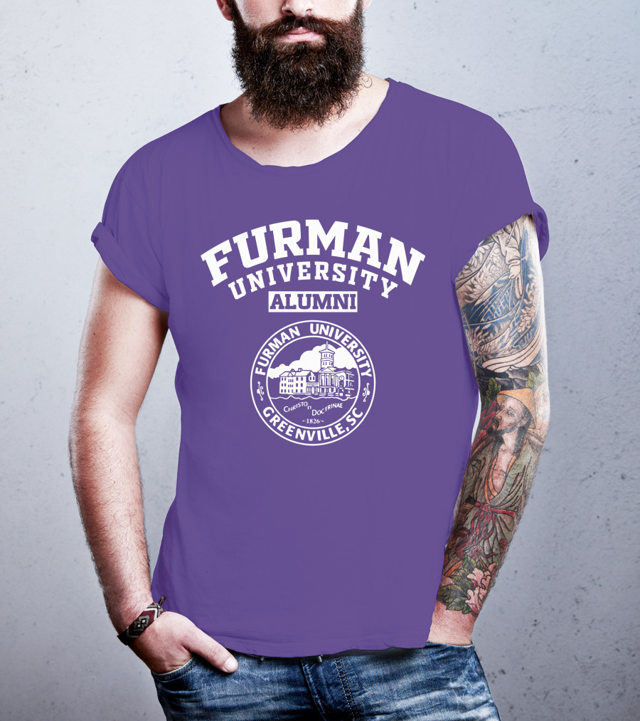 Furman University Alumni Greenville SC Christo Et Doctrinae 1826 T-Shirt