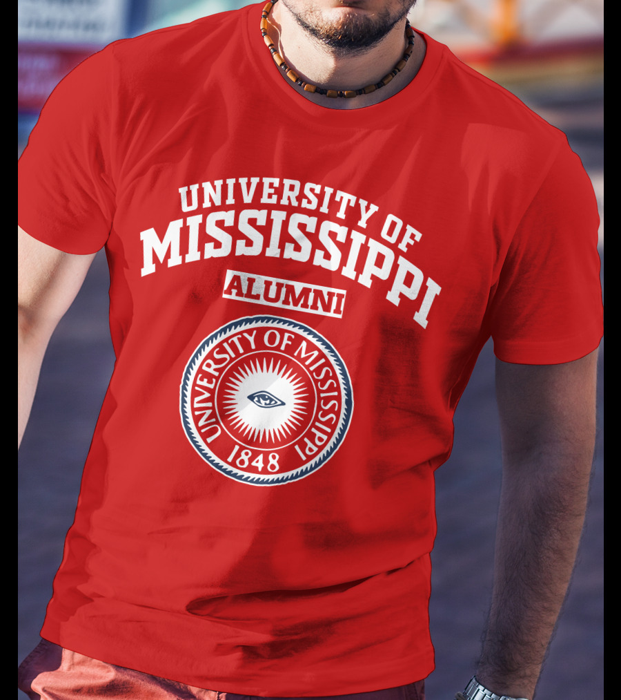 University Of Mississippi Alumni 1848 Logo Red T-Shirt