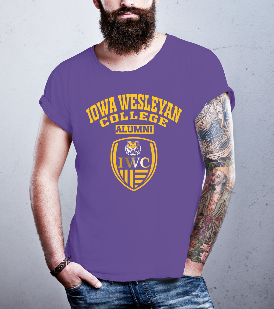 Iowa Wesleyan College Alumni IWC Tiger Crest T-Shirt