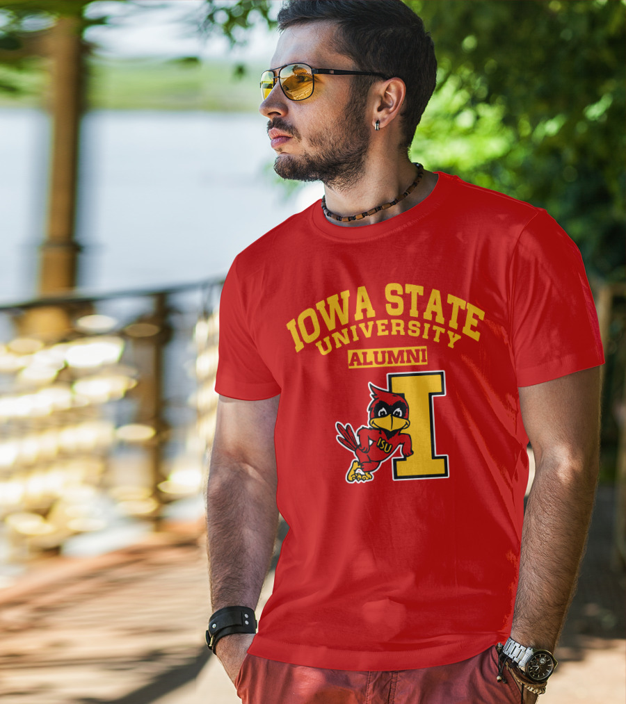 Iowa State University Alumni ISU Cardinal Mascot Block I T-Shirt