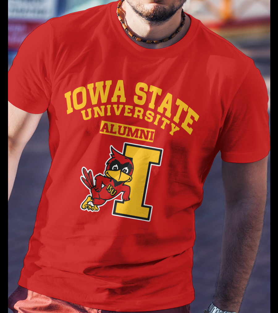 Iowa State University Alumni ISU Cardinal Mascot Block I T-Shirt
