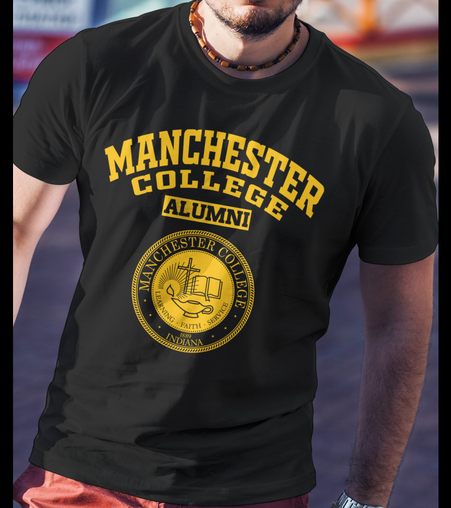 Manchester College Alumni Seal Indiana 1889 Learning Faith Service T-Shirt