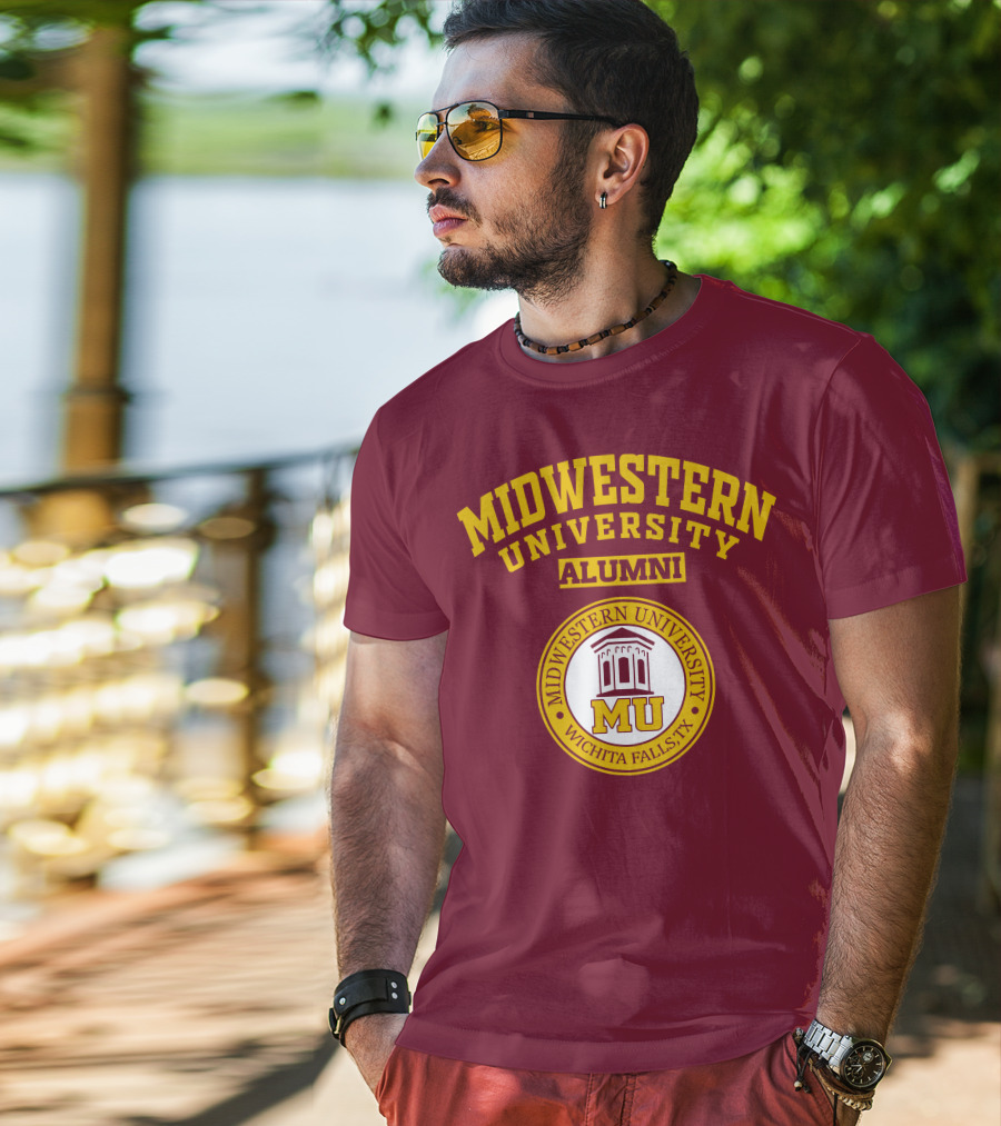 Midwestern University Alumni Badge Wichita Falls TX MU T-Shirt