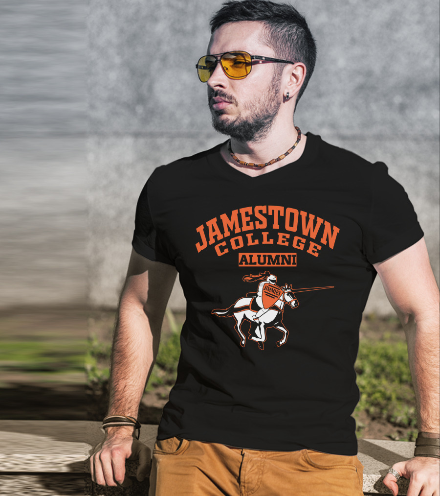 Jamestown College Alumni Jimmies Riding Knight T-Shirt