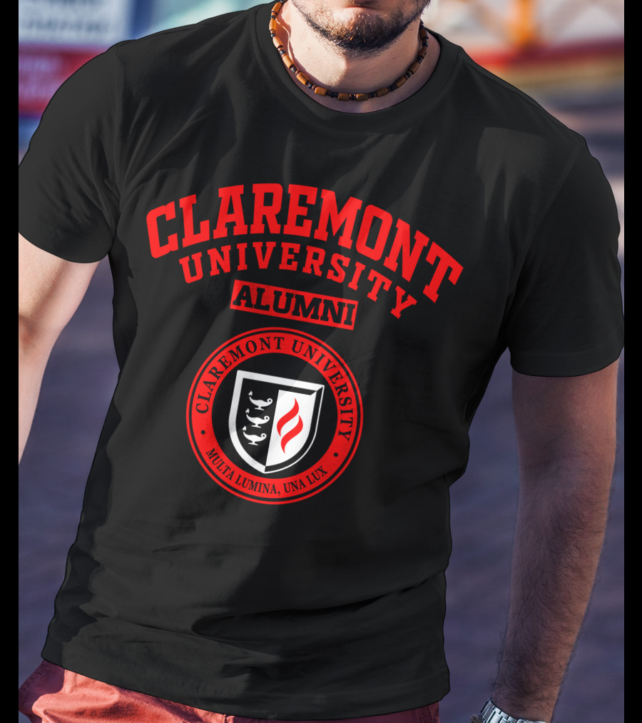 Claremont University Alumni Multa Lumina Una Lux Shield T-Shirt