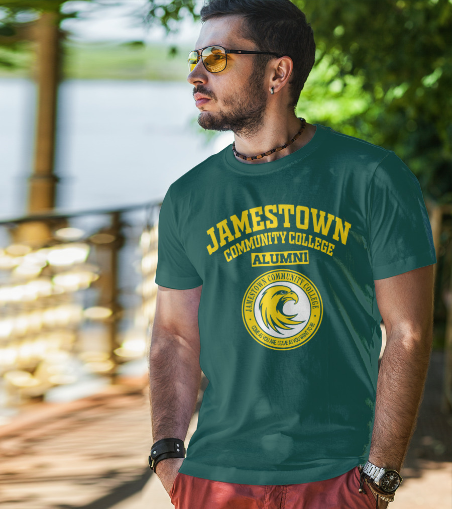 Jamestown Community College Alumni Eagle Logo Come As You Are Leave As You Want To Be T-Shirt
