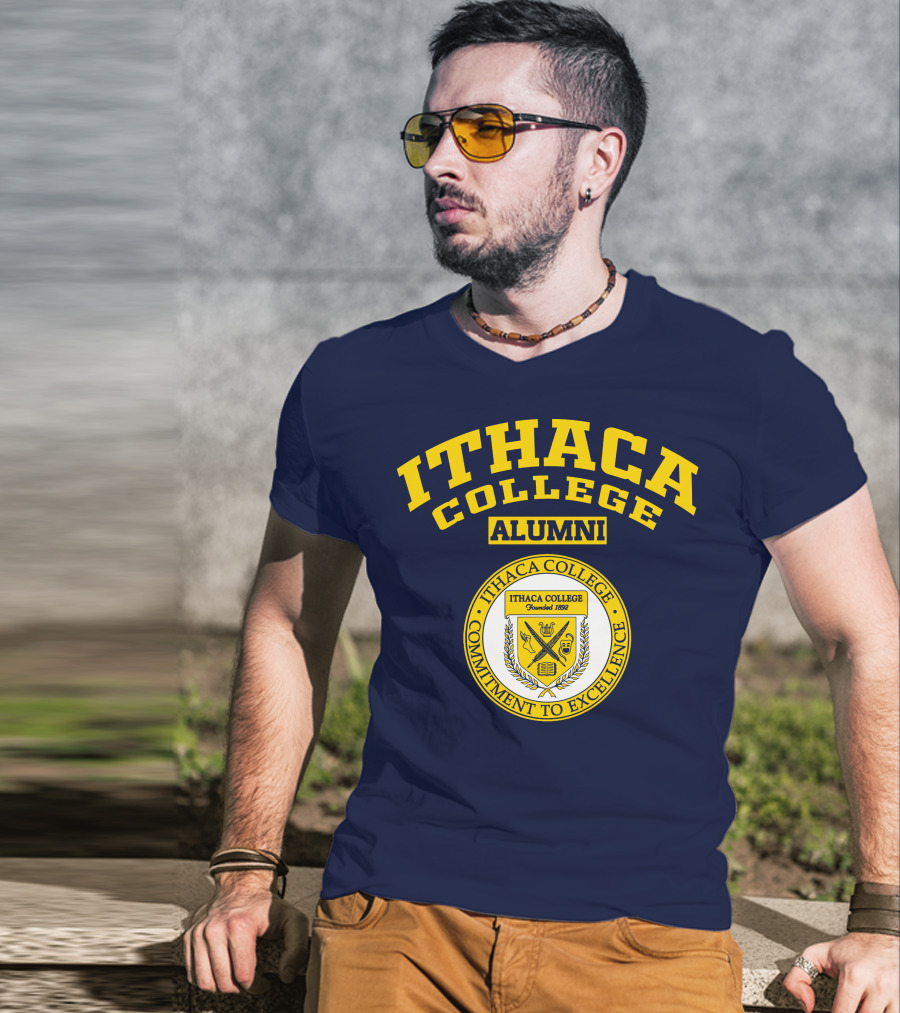 Ithaca College Alumni Commitment To Excellence Founded 1892 Emblem T-Shirt