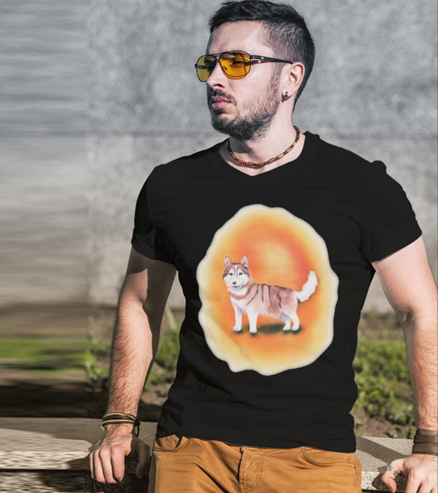 Upblissed ADHD Husky Roam As A Pack Vibrant Sunset Aura T-Shirt