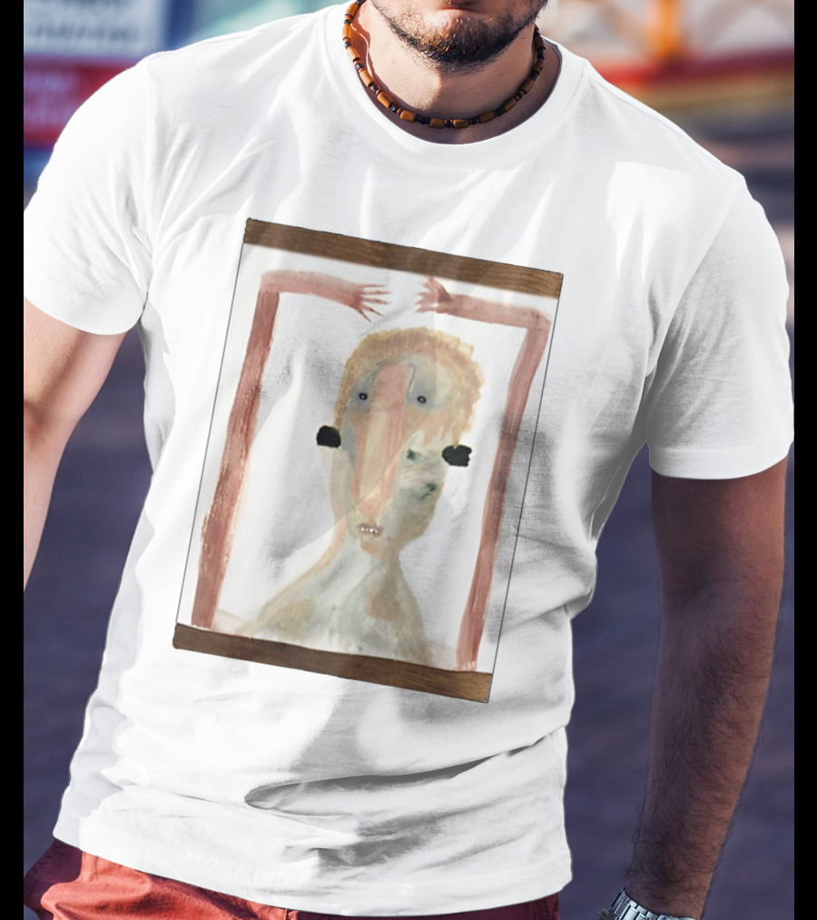 Andrew Leezus Pink Boogeyman Surreal Expressionist Character With Abstract Features T-Shirt