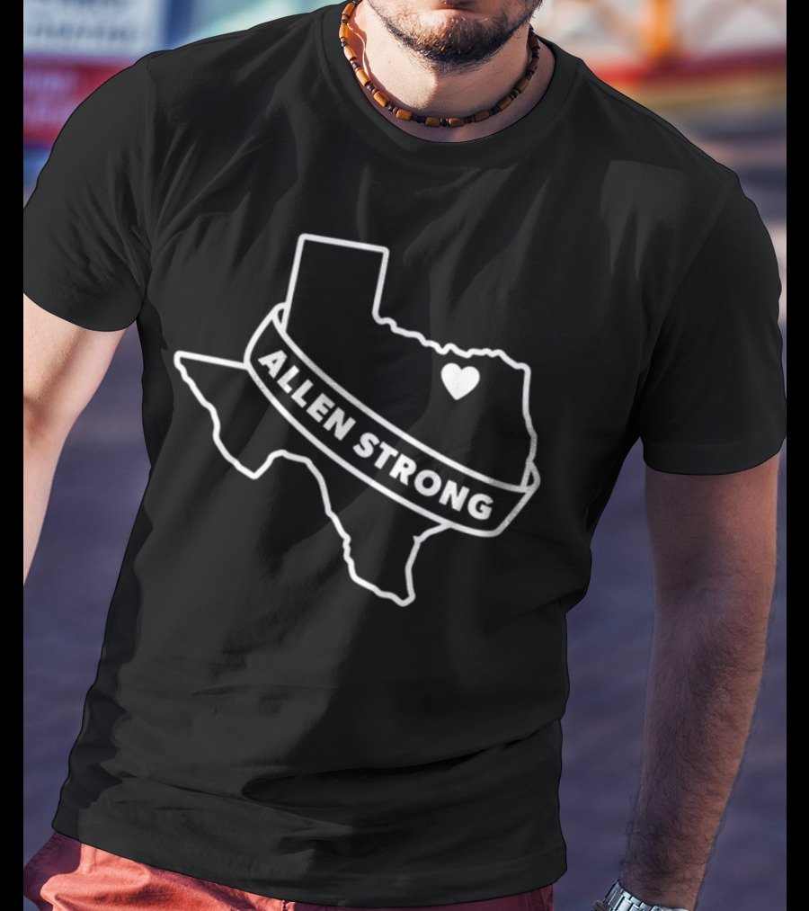 Allen Premium Outlets Texas Love Allen Strong Heart Map T-Shirt