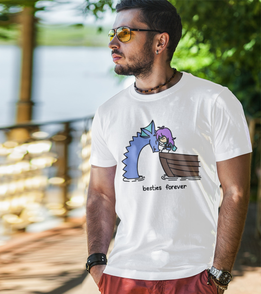 Kimchichickenbeer Faris And Syldra Besties Forever Best Friends With Dragon And Boat Scene T-Shirt