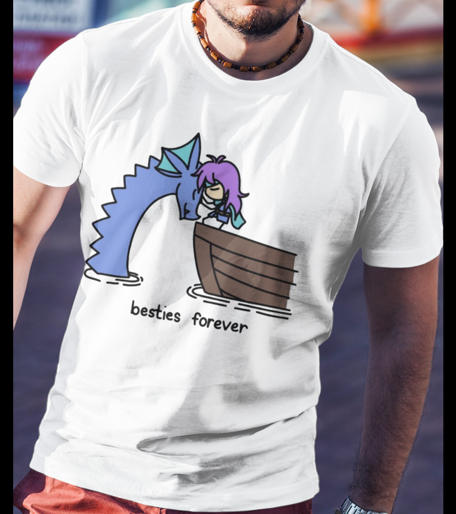Kimchichickenbeer Faris And Syldra Besties Forever Best Friends With Dragon And Boat Scene T-Shirt