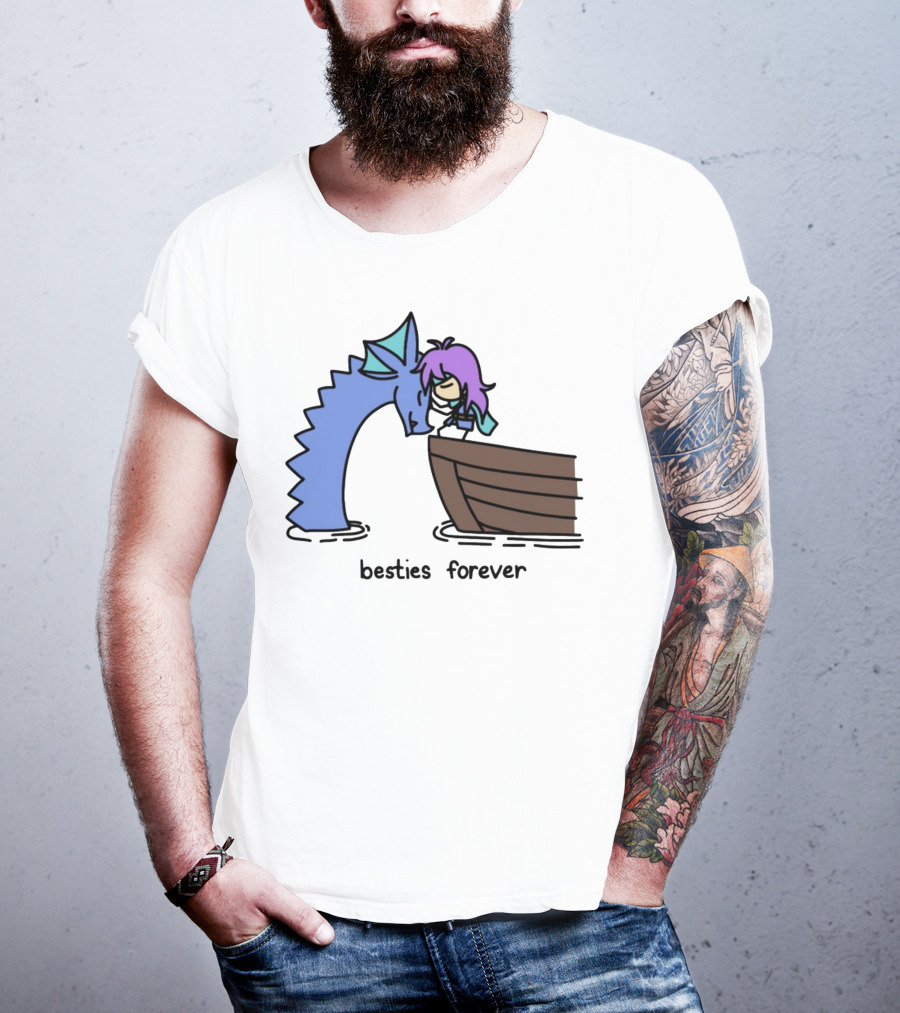 Kimchichickenbeer Faris And Syldra Besties Forever Best Friends With Dragon And Boat Scene T-Shirt