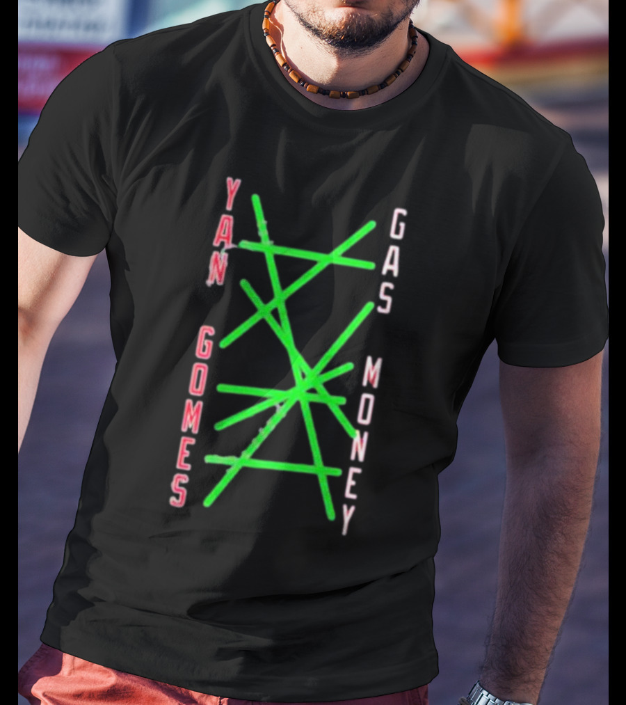 Yan Gomes Gas Money Neon Green Abstract Baseball T-Shirt