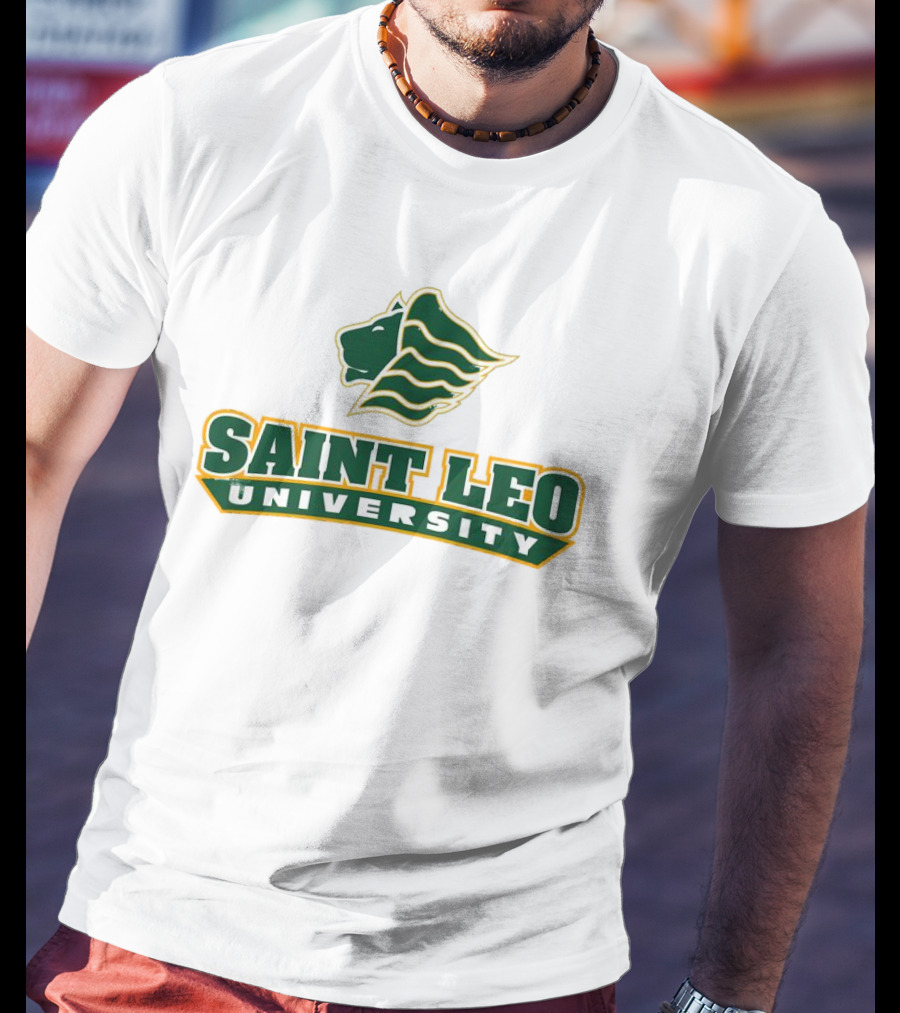 Saint Leo University Lions Logo Green And Gold T-Shirt