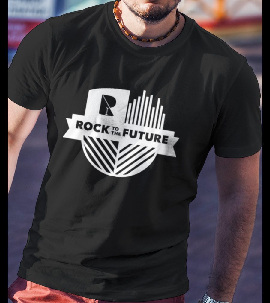 Rock To The Future R1 Logo With Sound Waves And Lines T-Shirt