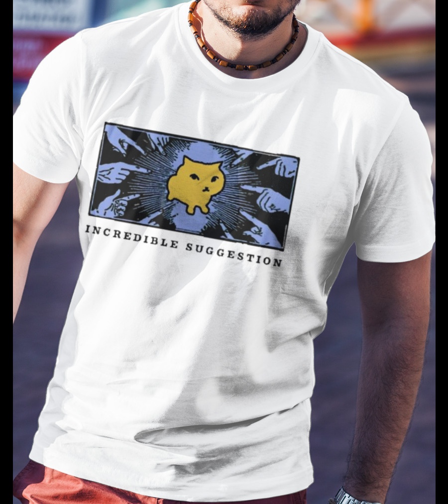 Incredible Suggestion Yellow Cat Surrounded By Pointing Fingers T-Shirt
