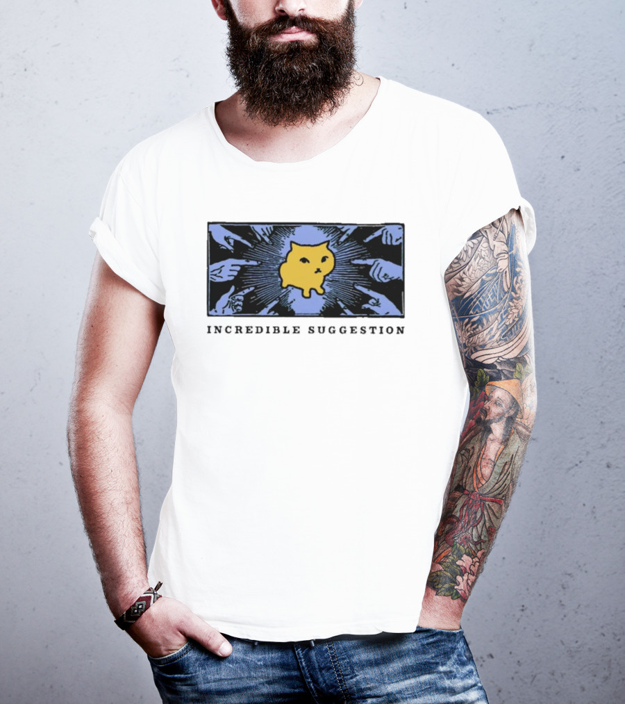 Incredible Suggestion Yellow Cat Surrounded By Pointing Fingers T-Shirt