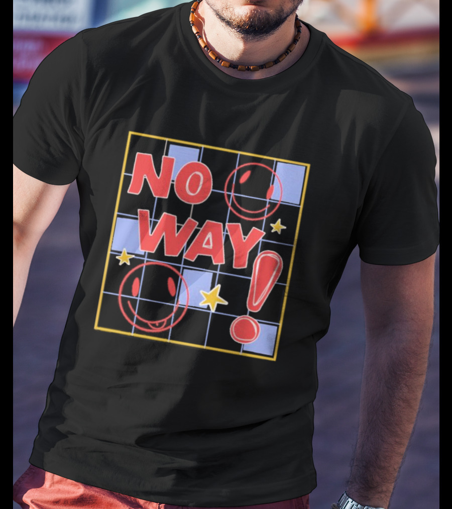 No Way Smile Faces Stars Pattern Nephyrus T-Shirt
