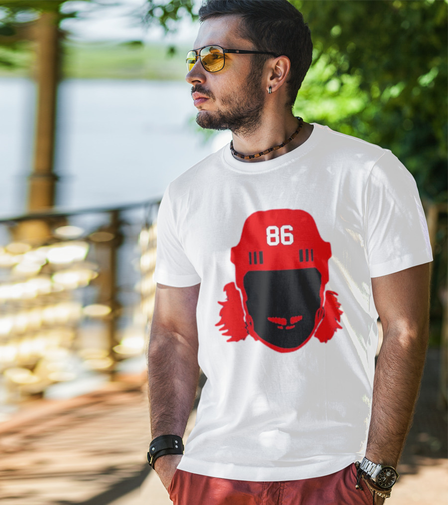 Spittin Chiclets Nj 86 Hockey Helmet T-Shirt