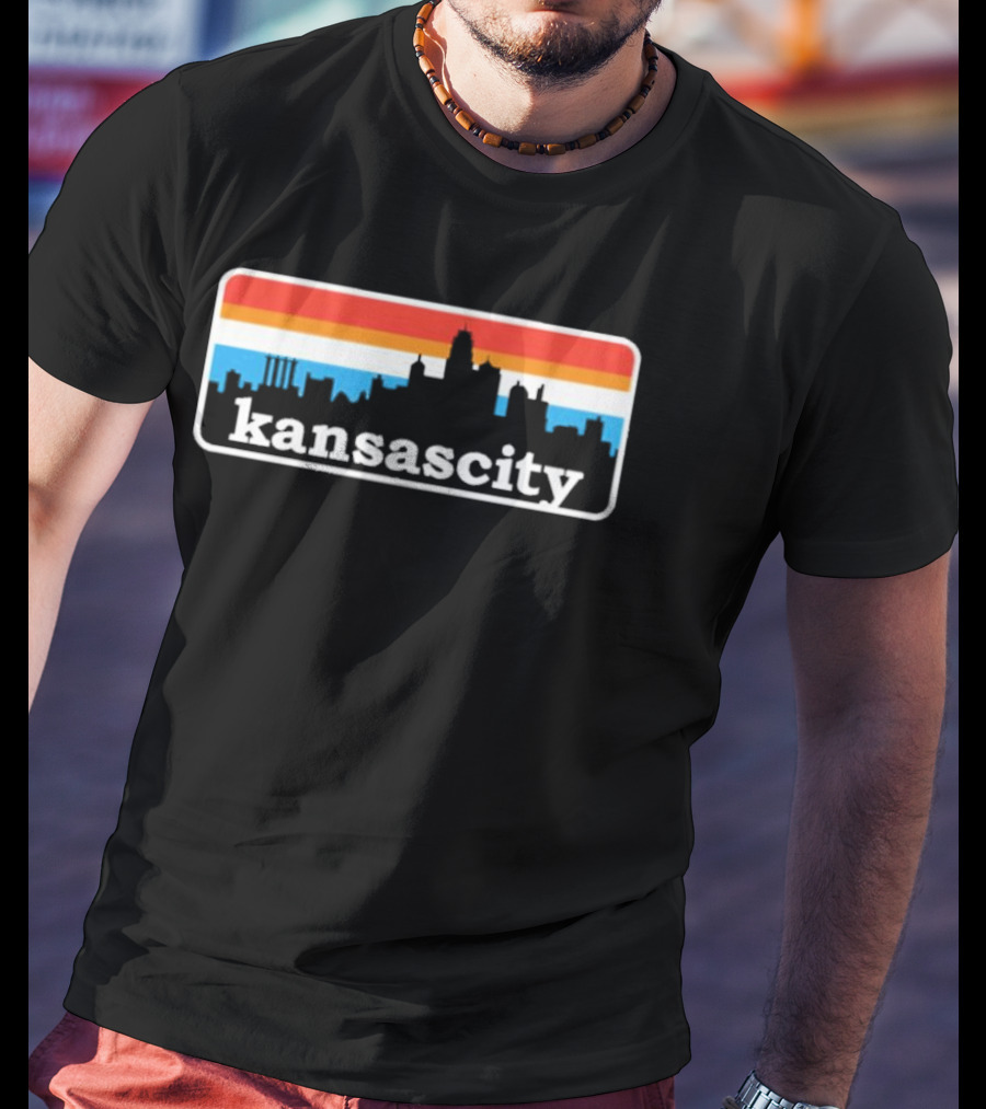 Kansas City Skyline Retro Colors T-Shirt